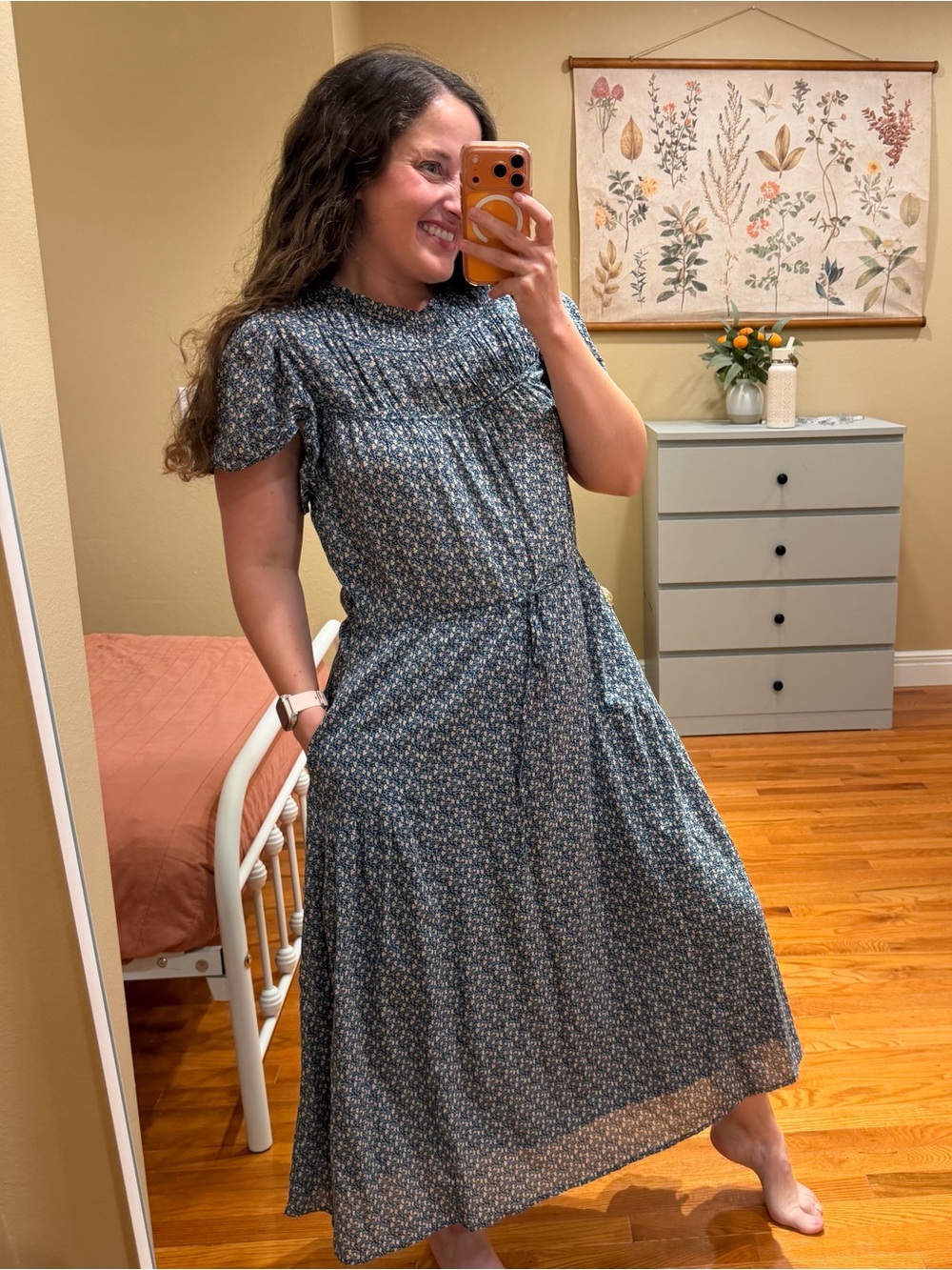 Tuckernuck Trovata Birds of Paradis Blue Floral Maxi Dress Medium